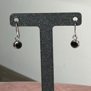 🌸 3 for $15 Earring Bundle – Silver-Tone Black Stone Drop Earrings